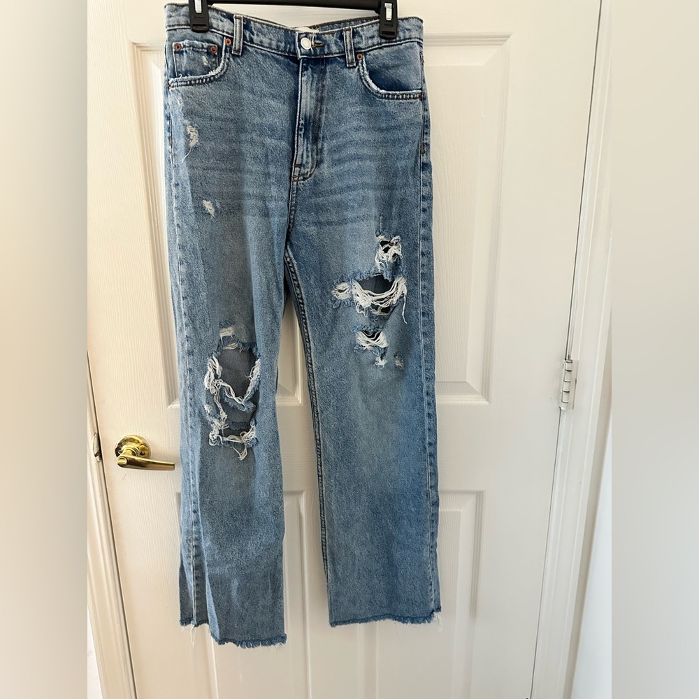 Zara Light Blue Boyfriend Jeans